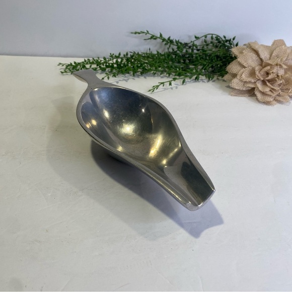 Vintage MCM Retired Nambe #524 Gravy Boat Sauce Dish Metal Alloy USA Made - Picture 1 of 7